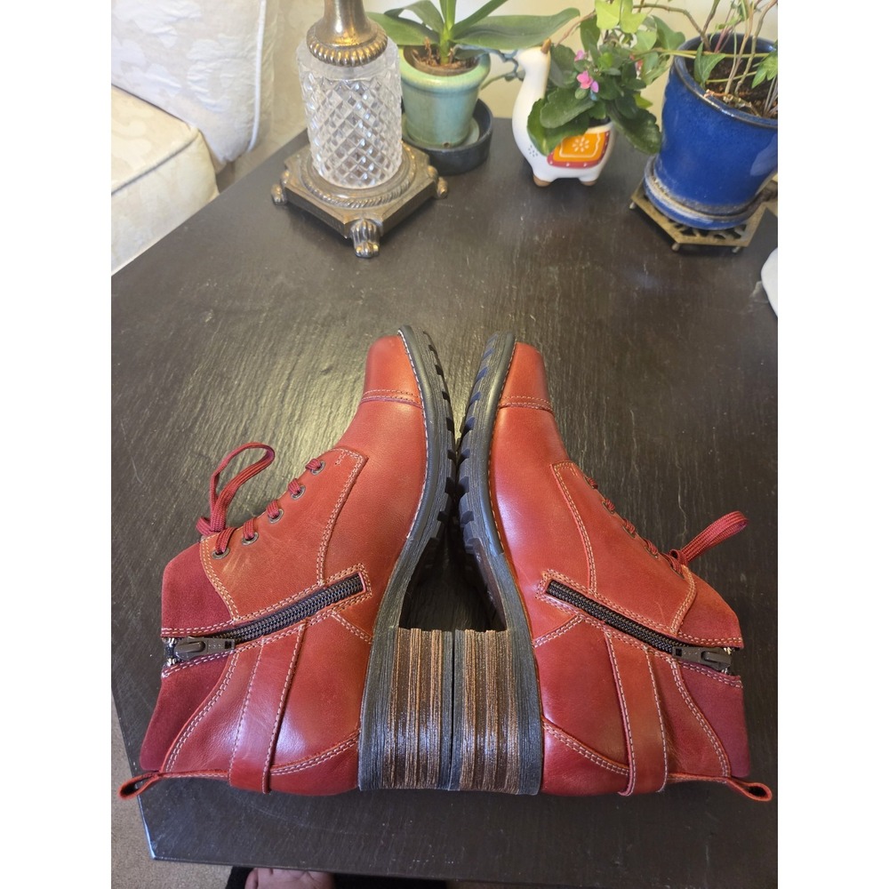 Taos Women's Mini Crave Leather Ankle Boots Red US Size 7-7.5/EU 38 NEW! $210 - Picture 14 of 16